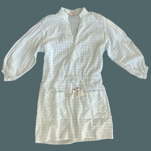Tory Burch Tunic Sun Dress ‘Gingham Sun Blue/400’